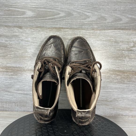John Varvatos Men’s Distressed SOFT Relaxed Brown Leather Chukka Boots Size 7 - Picture 6 of 9